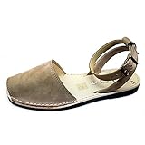  Beatria 183-200 NOH-Piedra-41 - Sandalia Menorquina Plana Piel Nobuck con Hebilla Hecho en España Unisex-Adulto Color: Piedra Talla: 41