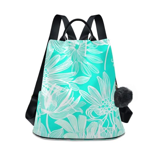 Mochila de viaje segura para evitar robos con diseño floral blanco elegante