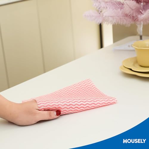 Image of HOUSELY Kitchen Towel Roll Pack of 1 Kitchen Tissue Roll for Cleaning Reusable Kitchen Towel Roll Soft and Highly Absorbent Kitchen Cleaning Cloth NonWoven Multipurpose (80 Pulls Per Roll, 80 Sheets)