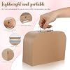 HOMSFOU Kraft Paper Storage Suitcase 10X10X10 Inches Multipurpose Decorative Box for Jewelry Stationery Wedding Party Favors Travel and Home Organization