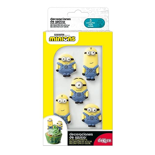 Dekora - Decoración de Cupcakes o Tartas con Decoración de Azucar para Postres de Minions - Pack...