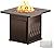 EAST OAK 32'' Propane Fire Pit Table, 50,000 BTU Steel Gas FirePit for Outdoor, Outside Patio Deck and Garden, CSA Certified Fire Table with Magnetic Lid, Cover-Storage Basket and Lava Rock , Brown