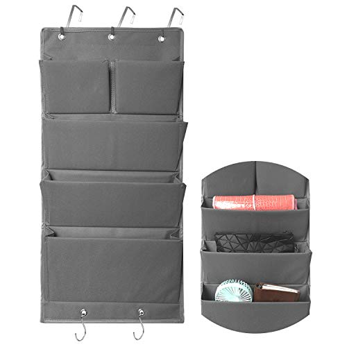 INHEMI Hangorganizer deur kast organizer met 5 haken en 5 vakken - grijs