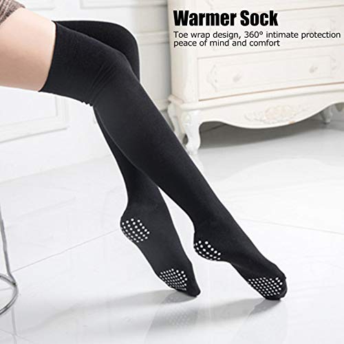 Topyond Yoga Socks for Women, Non Slip Grip Cotton Socks, Warm Thigh High Long Stockings, Suitable for Latin Dance Pilates Sports, Foot Warmer3