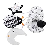Omquot Juguete de peluche en espiral para bebé recién nacido, materiales seguros, ligero, portátil, para cuna móvil