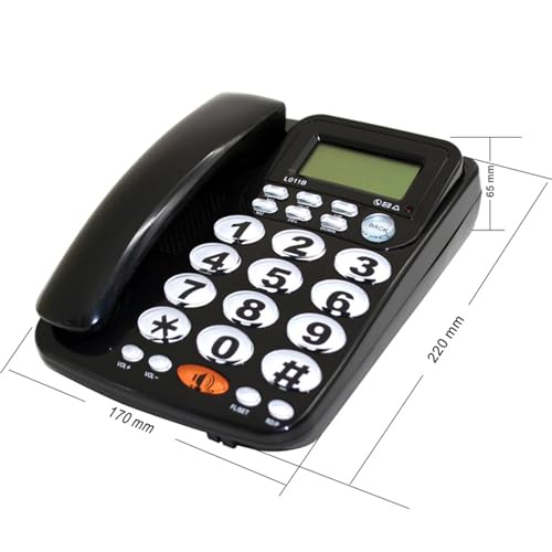 Téléphone fixe filaire à grand écran avec identification de l'appelant entrant