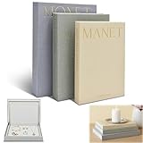 3 Stück Deko Bücher für Heimdekor, Dekorative Bücher Aufbewahrungsbox mit Magnetverschluss, Gefälschte Dekobücher Buchbox Stapelbare Leinen Buchbox für Couchtisch Regale Büro Bücherregal Deko