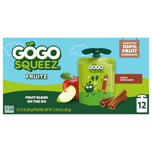 Image of GoGo squeeZ No Sugar Added Apple Cinnamon Applesauce, 3.2 oz, 12 Count