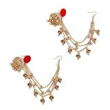 Pendientes de diamantes de imitación para boda, aretes colgantes grandes, elegantes joyas étnicas indias, accesorios de novia, joyería étnica, Medio, como se describe, como se describe