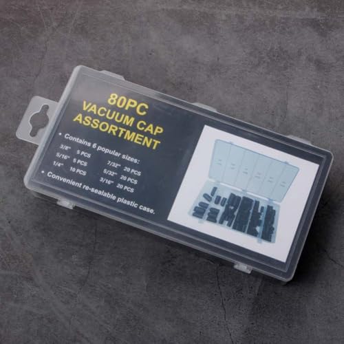image for ARMYJY 80 Pieces Vacuum Cap Assortment, Rubber Carburetor Vacuum Line 