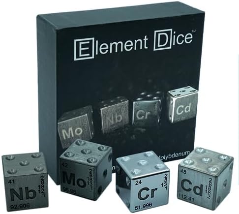 D6 Element Dice Set E (Chromium, Cadmium, Niobium, Molybdenum)