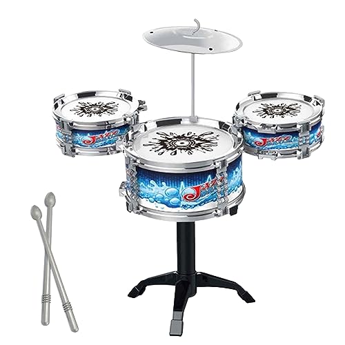 Ngbbby Juego de batería para niños de 19 Pulgadas de Alto con platillo, Soporte y Baquetas, Instrumentos Musicales, Juguetes para niños de 0 a 2 años, Mejora la coordinación Mano-Ojo