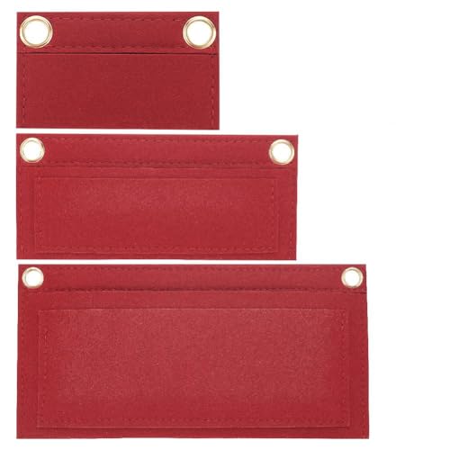 Pochette de conversion multi-poches rouge en feutre pour mini portefeuille - 2