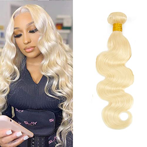 Blonde Body Wave Human Hair 1 Bundles Brazilian Remy Hair Extensions 16 Inch