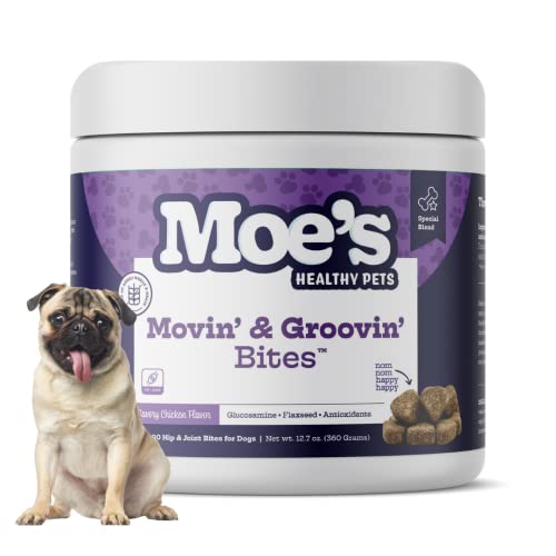 Moe's Glucosamine Dog Joint Supplement + Glucosamine, Chondroitin, Hyaluronic Acid, Vitamin C, E – Bone Health - Joint…