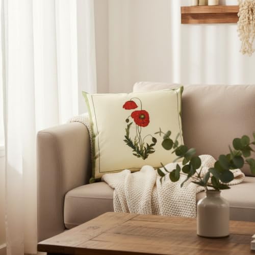 Image of Blooming Garden Cushion Cover | Floral Printed Decorative Throw Pillow Cover for Sofa Couch Living Room Bedroom | Hidden Zipper | 18 x 18 Inch | Pack of 1