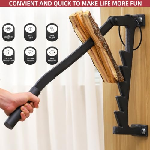 Yinnhom Log Splitter Wall Mounted, Manual Wood with Screws Log Splitter, Portable Firewood Splitter, Efficient Wood Kindling Splitter Firewood Cutter, Splitting Kindling Tool for Home & Outdoor Use - Image 2