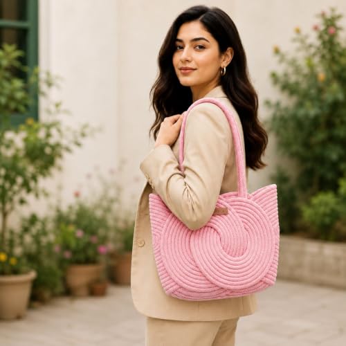 Image of Handbag for Women | Handmade Natural Cane & Dry Grass Tote Bag | Stylish Shoulder Bag for Women | Ladies Purse for Office, Travel & Daily Use | Gift for Women