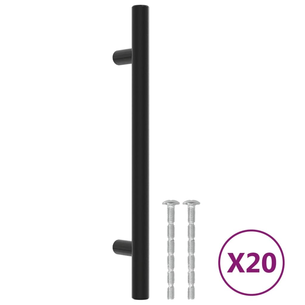 Maniglie per Mobili 20 pz Nere 128 mm in Acciaio Inox,Maniglie Moderne,Maniglie Cassetti,Maniglie per Mobili-3203605