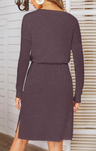Image of Simier Fariry Womens Fall Long Sleeve Knee Length Casual Dress with Pockets