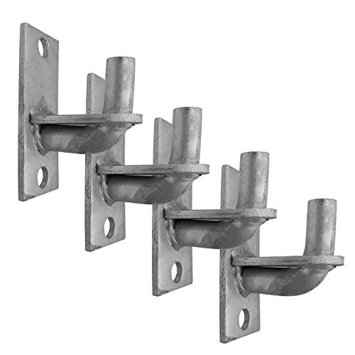 Zuiwan 4 Pack Heavy Duty Stainless Steel Wall Mount Flat Back Gate Hinges,Outdoor Chain Link Fence Post Gate Hinge With 5/8 Hinge Pin (Screws Not Included) #TOP4