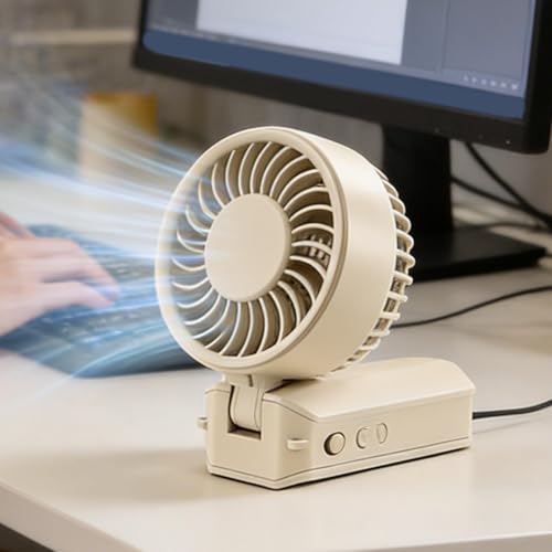 Ventilador portátil recargable con flujo de aire regulable de 6 velocidades 4