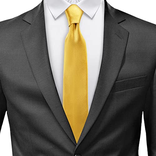 Image of Solid Satin Tie Pure Color Necktie Mens Ties + Gift Box
