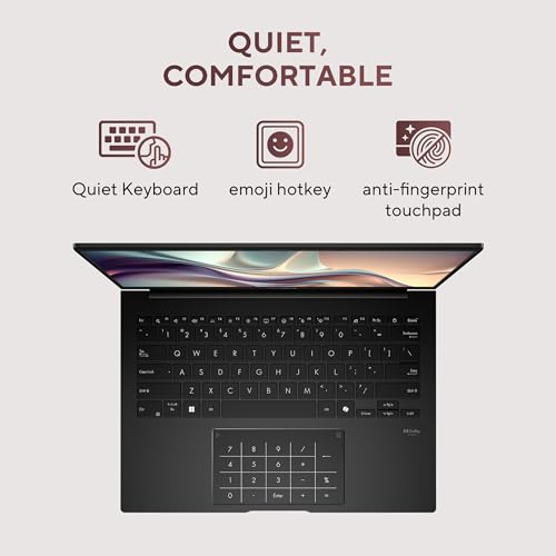Image of ASUS Zenbook 14 (2026),Smartchoice,AMD Ryzen AI 5 430,AMD Radeon iGPU,16GB RAM,1TB SSD,Touchscreen,FHD+ OLED,14 inch(35.5 cm),Win 11,M365 Basic(1Y),Office 2024,Black,1.28 kg, UM3406GA-QL119WS,Co-pilot+ PC