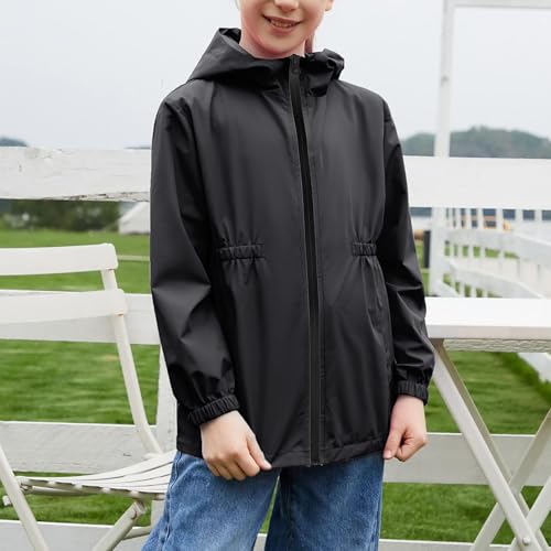 Black Boy Girl Waterproof for Kids Girl Boy Fall Winter Spandex Lightweight Jackets Windbreaker Outfits Raincoat Kid 2025 Clothes Y2K 5 Years2
