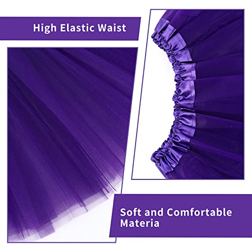 1 Pack Adult Tulle Tutu Skirt Women's Vintage Tulle Bubble Tutu Skirt Prom Party Skirt Elastic 3 Layer for Women and Teens3