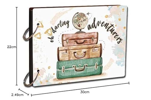 Image of Paper Plane Design Wood Paper Photo Album (12 x 8.5 inch, Multicolour) (Scrapbook News trv 01)