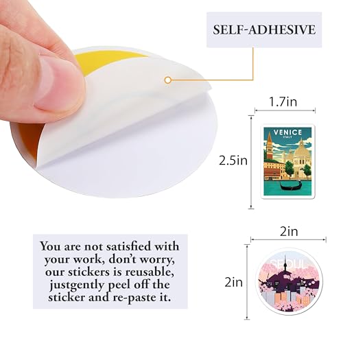 beatri world travel stickers 50pcs waterproof vinyl travel map stickers for suitcase bicycle laptop water bottle notebooks journaling scrapbooking world travel stickers