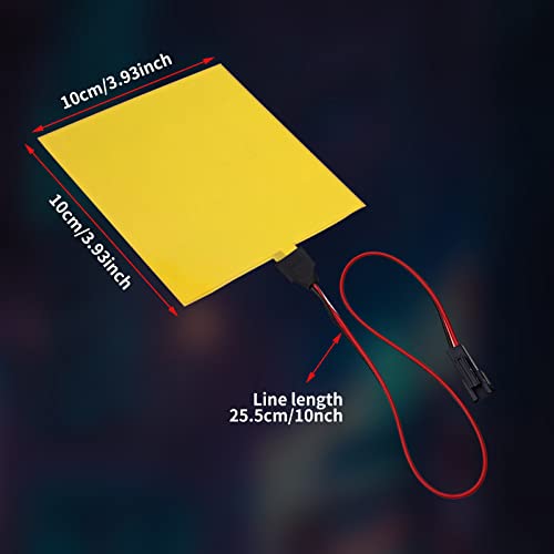 Ygmylandbb Electroluminescent Panels, EL Panels Light, EL Sheets 10 cm x 10 cm (3.93" x 3.93") ON/Slow Flash/Fast Flash, Yellow, 1Pack - Image 3