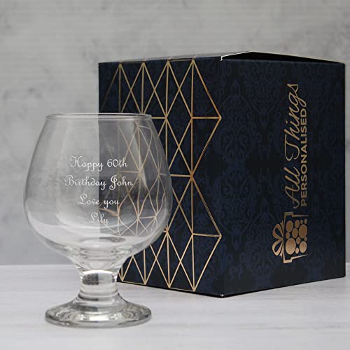 image for All Things Personalised Personalised Engraved 390ml Brandy/Cognac Snif