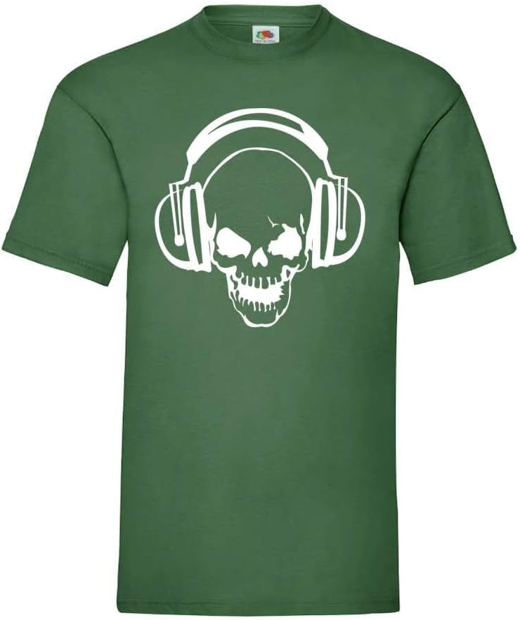 Maglietta Uomo 'Erde Hört Kopfhörer' SW: La T-Shirt Originale Con Cuffie E Pianeta, Bianca, Taglia XL!