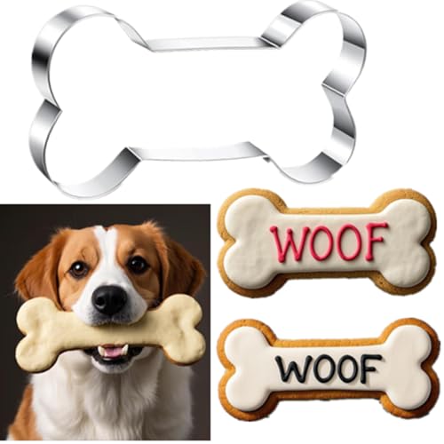 Teenyyou 7.5 x 4 Inch Extra Large Dog Bone Cookie Cutter Stainless Steel Metal Doggie Paw Footprint Treat Cookie Cutter Biscuit Mold for Sandwiches Fondant Homemade Treats