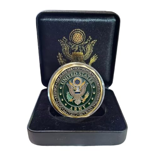 Pièce de monnaie du défi militaire de l'armée américaine – Symbole d'honneur, idéale pour les collectionneurs militaires et les vétérans dans une boîte cadeau