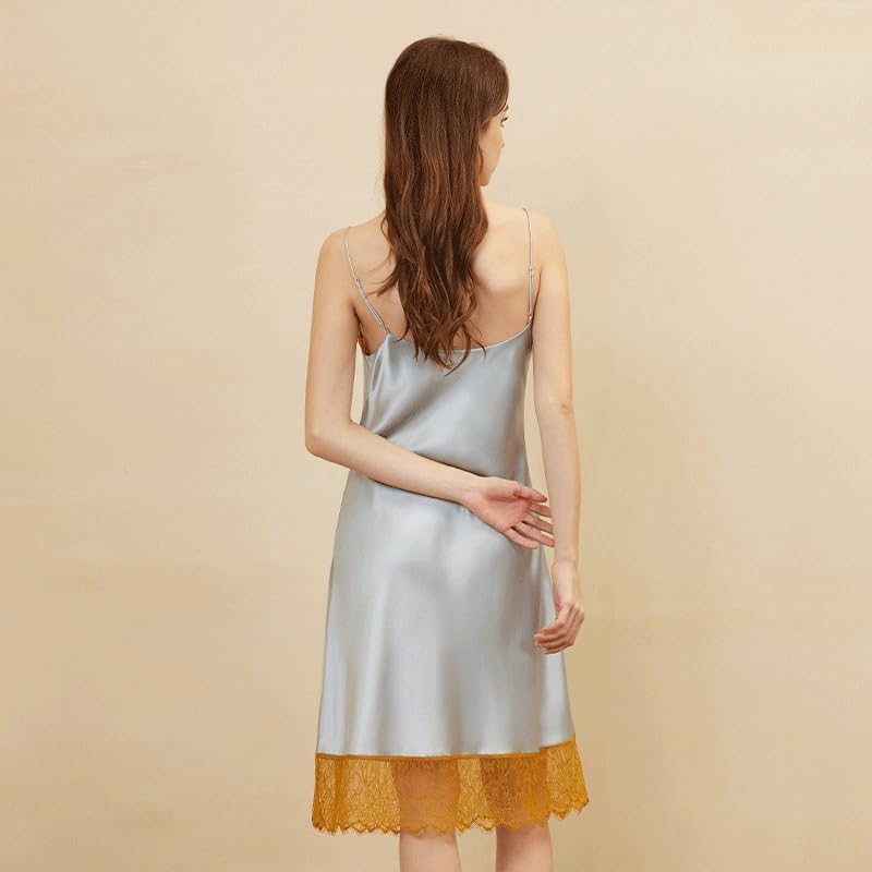 Spaghetti Strap Dress Lace Splice Silk Home Furnishings Straps Nightdress Innerwear Outerwear