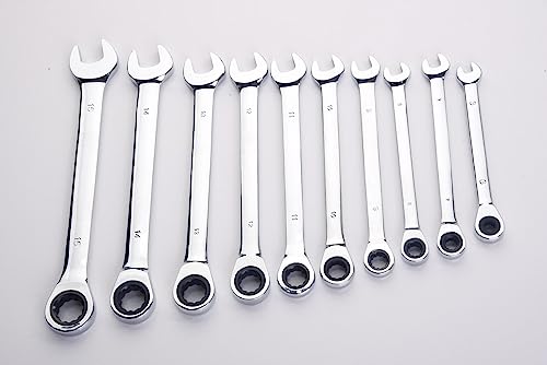 Image of FLZOSPER 18pc. Ratcheting Wrench Set,6-22mm&24mm Metric CR-V Quick Access Spanner with Portable Tool bag