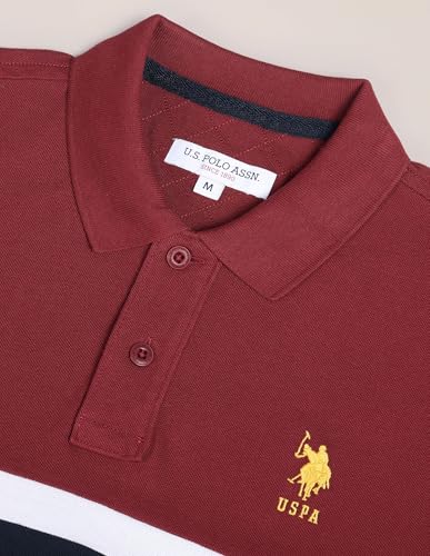 Image of U.S. Polo ASSN. Men's Horizontal Striped Slim Fit Cotton Polo Shirt