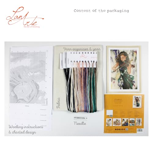 Point de croix kit complet Lanarte fini le stress grâce à la broderie créative musicale