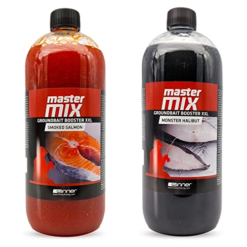 Tandem Baits Karpfen Futter Angelfutter Attraktor Master Mix Groundbait Booster XXL 2-er Set 1000 ml Fisch Mix