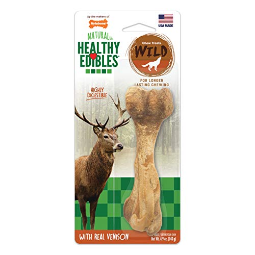 Nylabone NEV203P Healthy Edibles Wild Venison Dog Treats | All Natural Grain Free