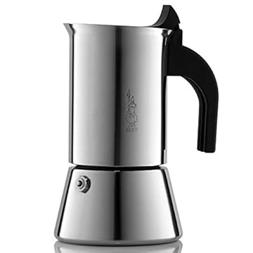 Bialetti Venus Caffettiera in Acciaio Inox, Adatta all'Induzione, Inossidabile, Argento, 4 Tazze