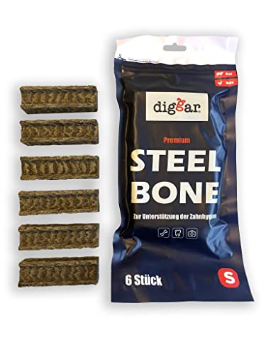 DIGGAR® Steel Bones, Kaubarren, Langer Kauspass für alle Hunde, Leckerlies, in 3 Größen erhältlich (l) Cover