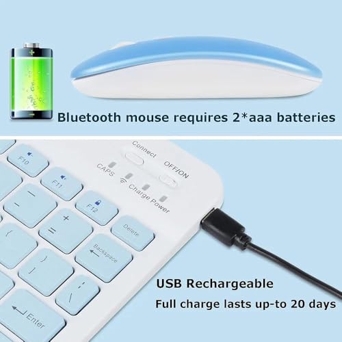 Image of KNB SELLING 1Pack, Wireless Bluetooth Keyboard and Mouse Combo, Multicolor Portable Small Slim Typewriter Compact Ergonomic Travel Wireless Keyboard Mouse for iPhone iPad Laptop Android etc.