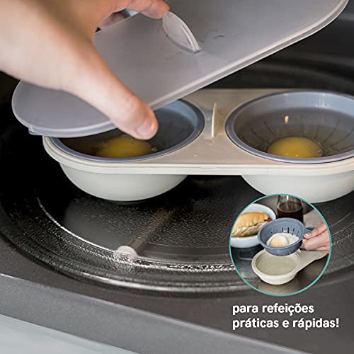 Cozedor de Ovo para Micro-Ondas 23 cm OIKOS, Azul