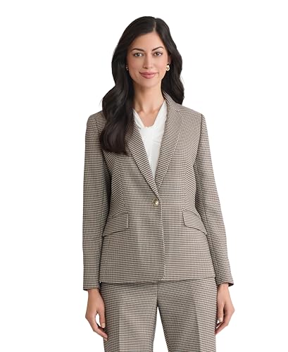 Kasper Women's Houndstooth One Button Jacket