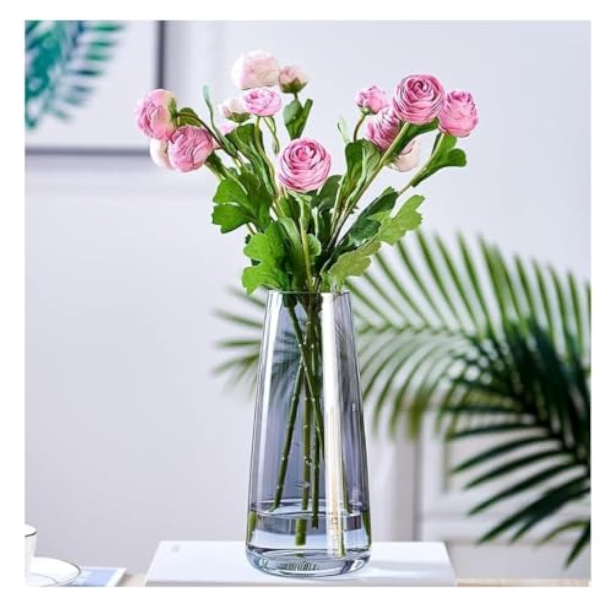 Handcrafted Modern Glass Flower Vase for Home & Office Decoration