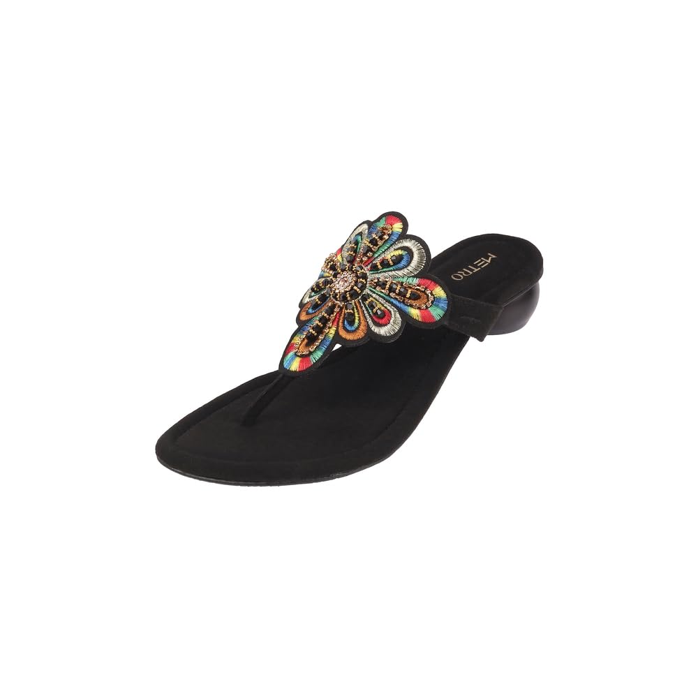 metro Women Fashion/Ethnic Embroidered Heel Slip-on Sandal-picture-20